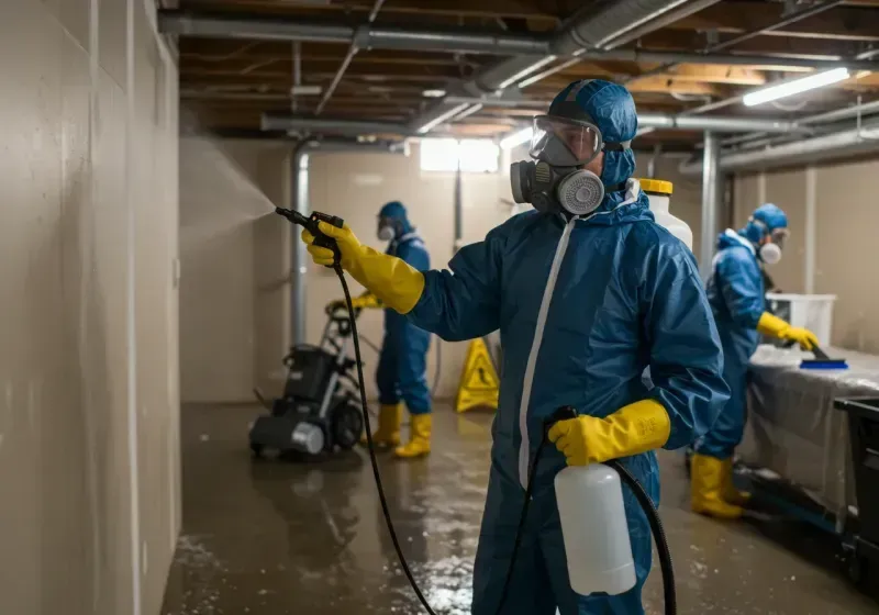 Basement Sanitization and Antimicrobial Treatment process in Manchester, WA